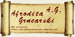 Afrodita Grnčarski vizit kartica